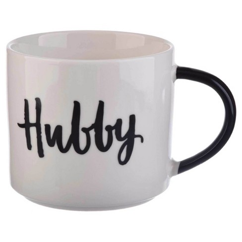 15oz Stoneware Stackable Hubby Coffee Mug White Threshold Target