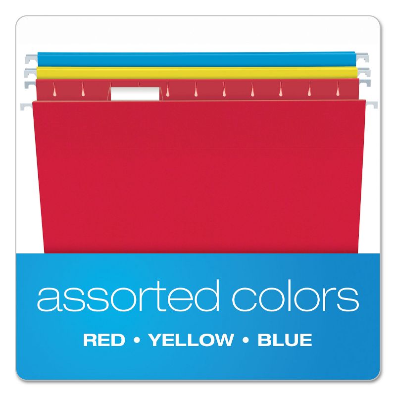 Pendaflex Essentials Colored Hanging Folders 1/5 Tab Letter Assorted Colors 25/Box 81612, 2 of 6