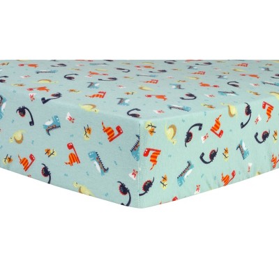 Trend Lab Deluxe Flannel Dinosaurs Fitted Crib Sheet