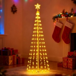 Joyfy 6 FT Animated Christmas Cone Tree Yard Lights Outdoor Decorations with 250 LED Light, Metal Stakes for Xmas Indoor Outdoor Garden Holiday Decor - 1 of 4
