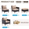 Syemin Patio Seating Sets, 7 Piece Outdoor Sectional Furniture Set with Cushions for Garden, Balcony, and Backyard, Beige, 23.8"*30"*30.7" - 2 of 4