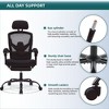 CAVINAS Ergonomic Office Chair with Retractable Foot Rest, High Back Mesh Desk Chair with Adjustable Headrest & Lumbar Pillow, Computer Desk Chair - 4 of 4