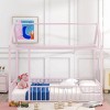 Streamdale Full Size Metal Bed House Bed Frame with Fence, for Kids, Teens, Girls, Boys,Pink - 2 of 4