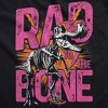 Rad To The Bone Adult Hoodie Funny Sarcastic Dinosaur Graphic Novelty Hooded Sweatshirt - Crazy Dog Hoodie With Dinosaur Sayings - 2 of 4