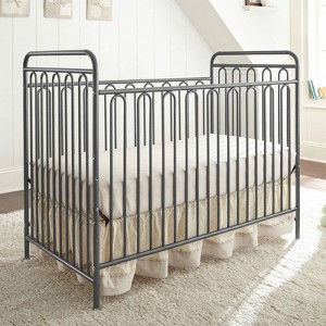 L.A. Baby Trinity 3-in-1 Convertible Full Sized Metal Crib - Pebble Gray - 1 of 4
