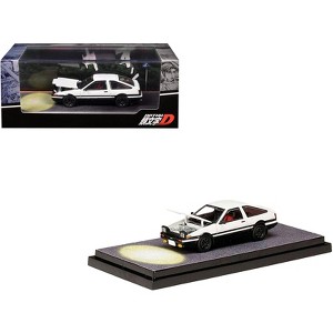 Toyota Sprinter Trueno (AE86) RHD White and Black "Engine Mounted Model VS Wataru Akiyama" 1/64 Diecast Model Car by Hobby Japan - 1 of 3