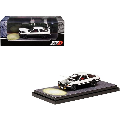 Toyota Sprinter Trueno (AE86) RHD White and Black "Engine Mounted Model VS Wataru Akiyama" 1/64 Diecast Model Car by Hobby Japan - image 1 of 3