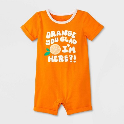 Baby Graphic Romper - Cat & Jack™ Orange 0-3M