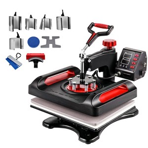 VEVOR 11 in 1 Heat Press, 12 x 15 Inch, Multifunctional Clamshell Printer, Digital Dual-Tube Heat Press Transfer Machine, Black - 1 of 4