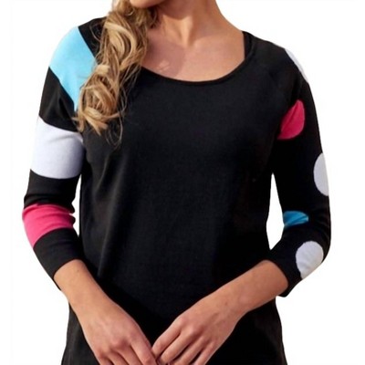 Women's 3/4 Sleeve Dot Scoop Top - ANGEL