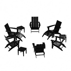 WestinTrends Ashore Modern HDPE Outdoor Patio Folding Adirondack Chair (12-Piece Set) - 1 of 4