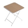 DSANE Mordern folding square table - indoor and outdoor multi-functional table - polypropylene tabletop with metal legs, (White, khaki) - 2 of 4