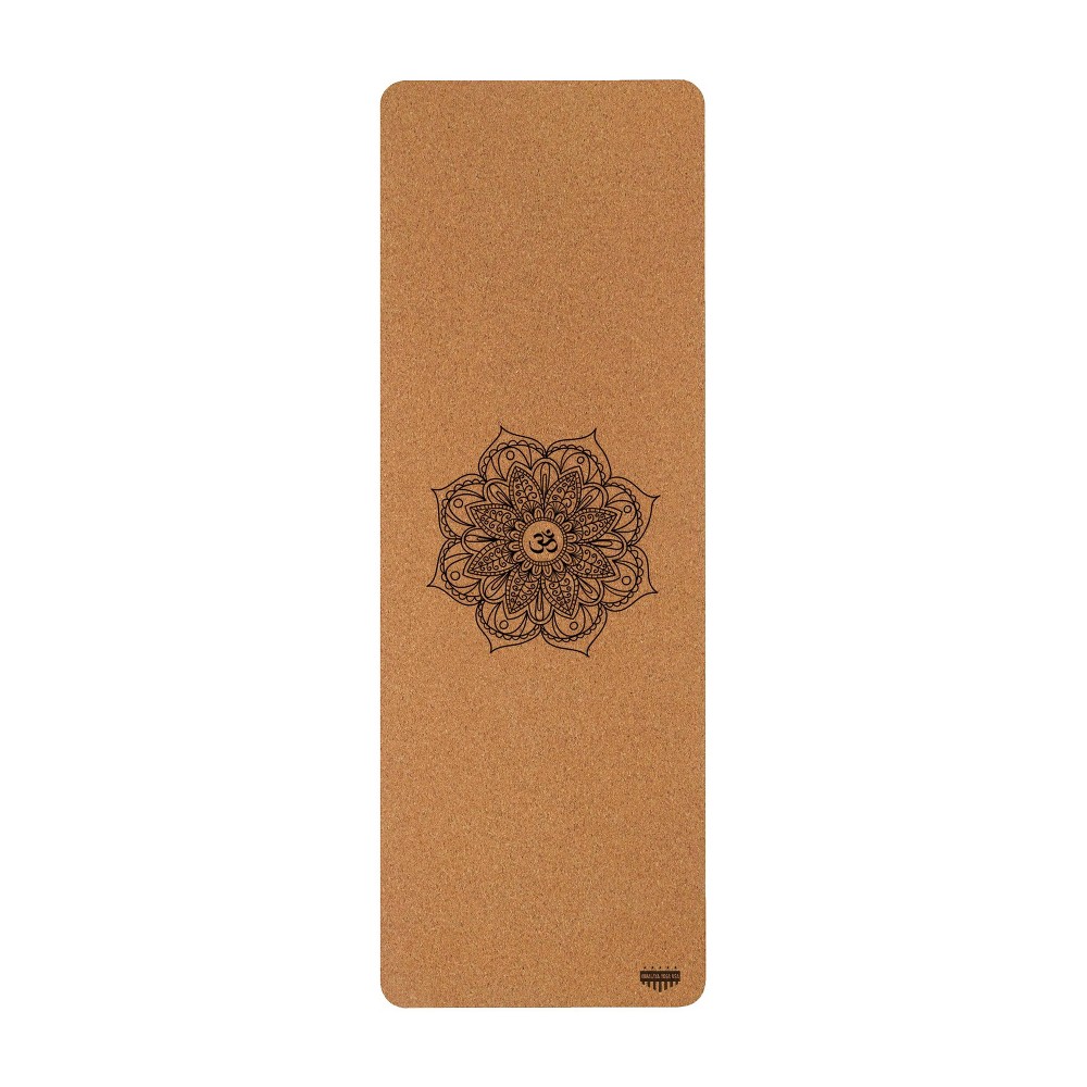 Himalaya Yoga USA Cork Yoga Mat Mandala - Brown (5mm)