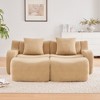 Convertible Sectional Sofas Soft Teddy Fabric with Curved Armrests, Ergonomic Support and 32D High Density Sponge, No Assembly Required - 3 of 4