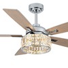Bella Depot 52" Silver Ceiling Fan with Light and Remote Modern Crystal Ceiling Fan - 3 of 4