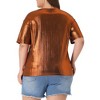Agnes Orinda Women's Plus Size Metallic Holographic Concert Carnival Party Packs Blouses - 4 of 4
