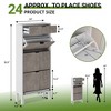 Shoe Storage Cabinet with 3 Flip Drawers & Large Drawer, Farmhouse Fluted Shoe Organizer with Metal Legs - 2 of 4