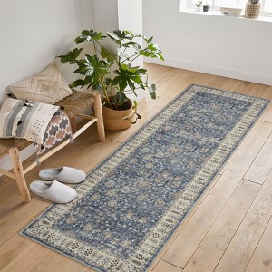 Area Rugs for Living Room Vintage Boho Floral Print Area Rug Washable Traditional Indoor Carpet for Bedroom Kitchen Dining - 1 of 4