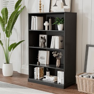 PexFix 49"x31"x16" Doorless Wood Bookshelf Storage Cabinet Bookcase&Office Cabinet for Kitchen Bedroom Entryway Living Room Dinning Room Black - 1 of 4