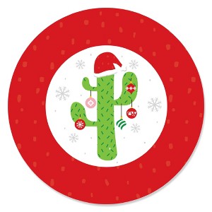 Big Dot of Happiness Merry Cactus - Christmas Cactus Party Circle Sticker Labels - 24 Count - 1 of 4
