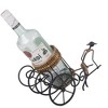 Asian Style Rickshaw Puller Wine Holder – Metal and Rattan – 8.66 in Display Rack By Old Modern Handicrafts - 4 of 4
