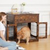 Dog Crate Furniture with Drawers,31.5'' Large Dog Crate with Cushion,Wooden Dog Kennel for Medium/Small Dog,Dog Crate End Table Up to 70 Lbs - 2 of 4