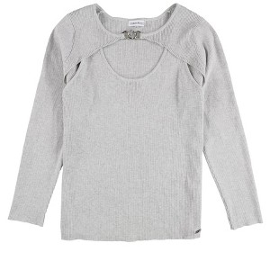 Calvin Klein Womens Ribbed Cut-Out Pullover Sweater - 1 of 2