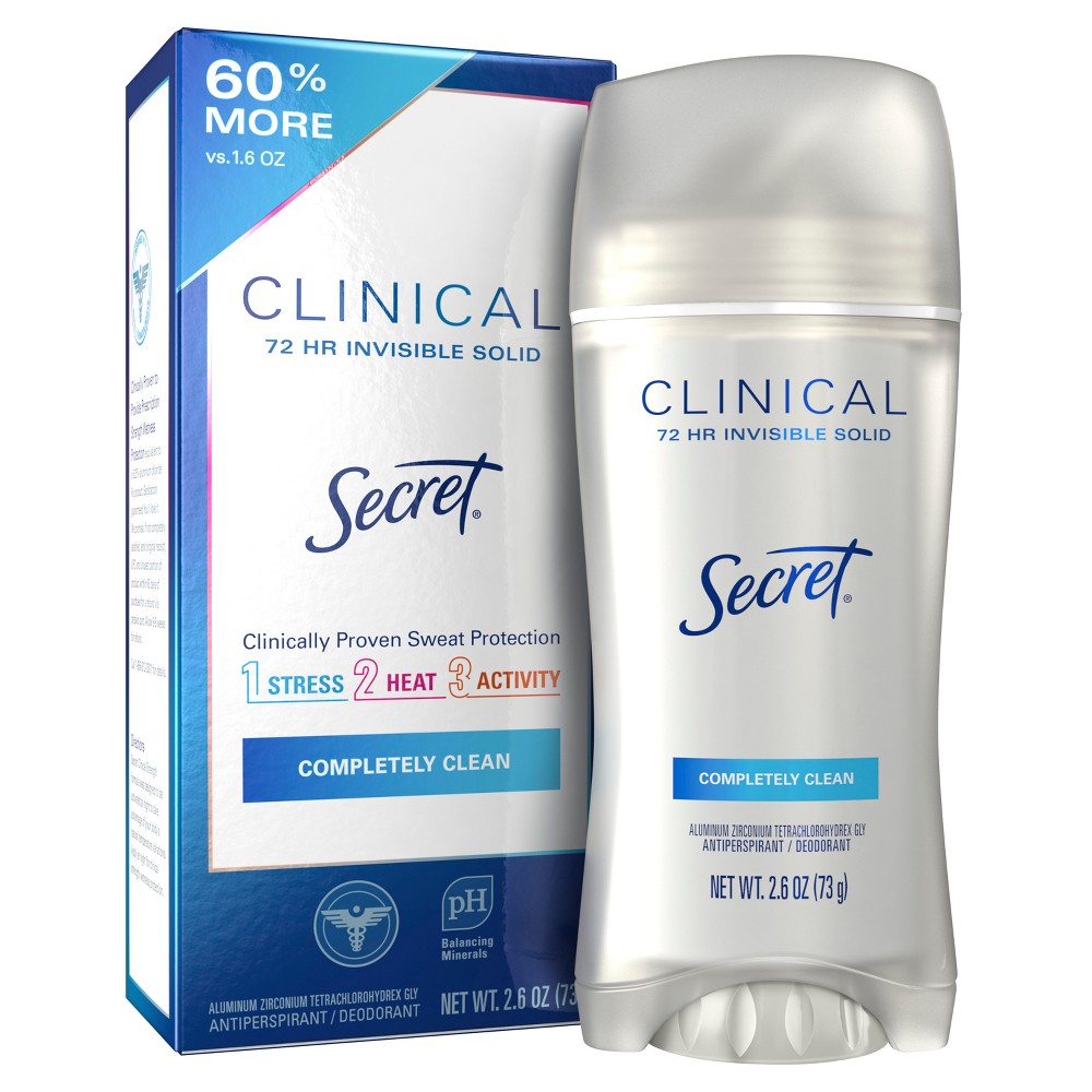 Photos - Deodorant Secret Clinical Strength Completely Clean Invisible Solid Antiperspirant & 