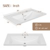 30" Bathroom Vanity with Sink ââ‚?Freestanding Cabinet with Drawer & Adjustable Shelf, Solid Wood & MDF, Ceramic Top Included - 2 of 4
