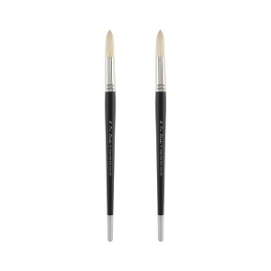 Creative Mark Pro Stroke Premium White Chungking Hog Bristle Artist Paint Brush - Round  - Natural Bristle Brush w/ Great Control Suitable for Oils, - 1 of 4