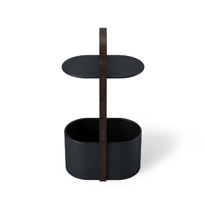 Bellwood Modern Round Wood & Metal Storage Side Table