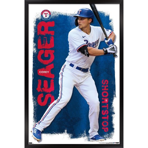 Trends International MLB Texas Rangers - Corey Seager 23 Framed Wall Poster  Prints Black Framed Version 14.725 x 22.375