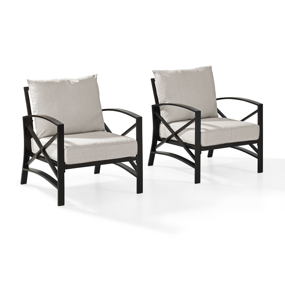 Photos - Garden Furniture Crosley 2pc Kaplan Outdoor Chair Set Oatmeal  