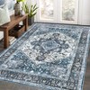 Washable Vintage Rug Non Slip Low Pile Rug Soft Throw Floor Cover Foldable Indoor Carpet for Living Room Bedroom Playroom Nursery - 4 of 4
