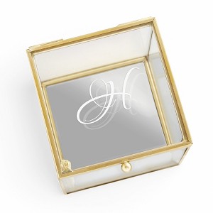 Personalization Mall Classic Celebrations Personalized Glass Jewelry Box - 1 of 2