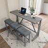 LOVMOR Farmhouse Counter Height Dining Table Set, Bar Table and Chairs Set for Living Room, Dining Room - 4 of 4