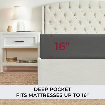 Gray Full Deep Pocket Microfiber Fitted Sheet