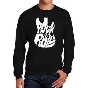 LA Pop Art Rock And Roll Guitar - Men's Word Art Crewneck Sweatshirt - 1 of 4