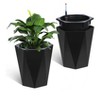 Modern Diamond Planters - 2-Pack featuring self-watering system, drain holes and water monitor. Ideal for indoor and outdoor use. - 2 of 4