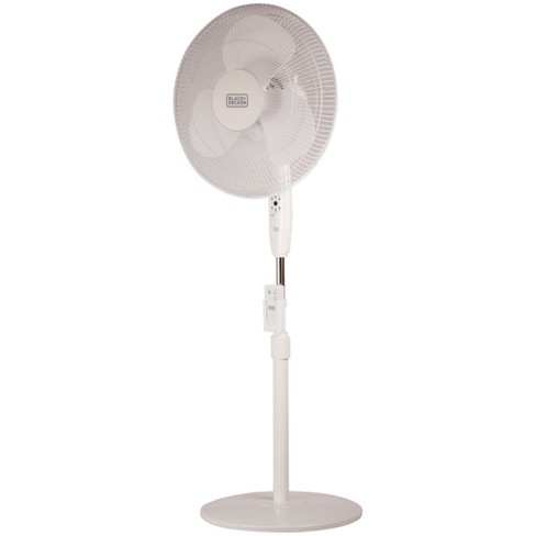 BLACK+DECKER 18 Oscillating Stand Fan with Remote Control White