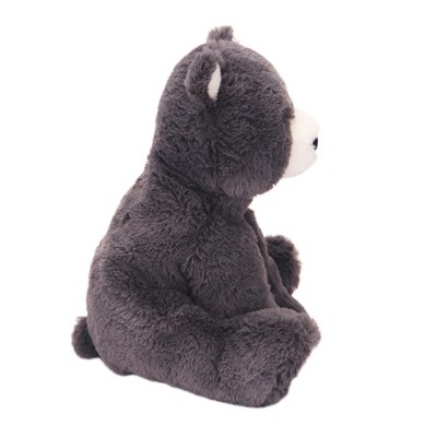 Oscar Charcoal Gray Faux Fur Plush Bear Toy