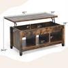 Costway Lift Top Coffee Table w/ Hidden Compartment and Storage Shelves Coffee - 3 of 4