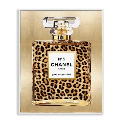 Stupell Industries Leopard Pattern Perfume Black Framed Giclee Art