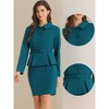 INSPIRE CHIC Women's Business Peplum Blazer and Pencil Skirt Suit Set 2 Pcs - 2 of 4