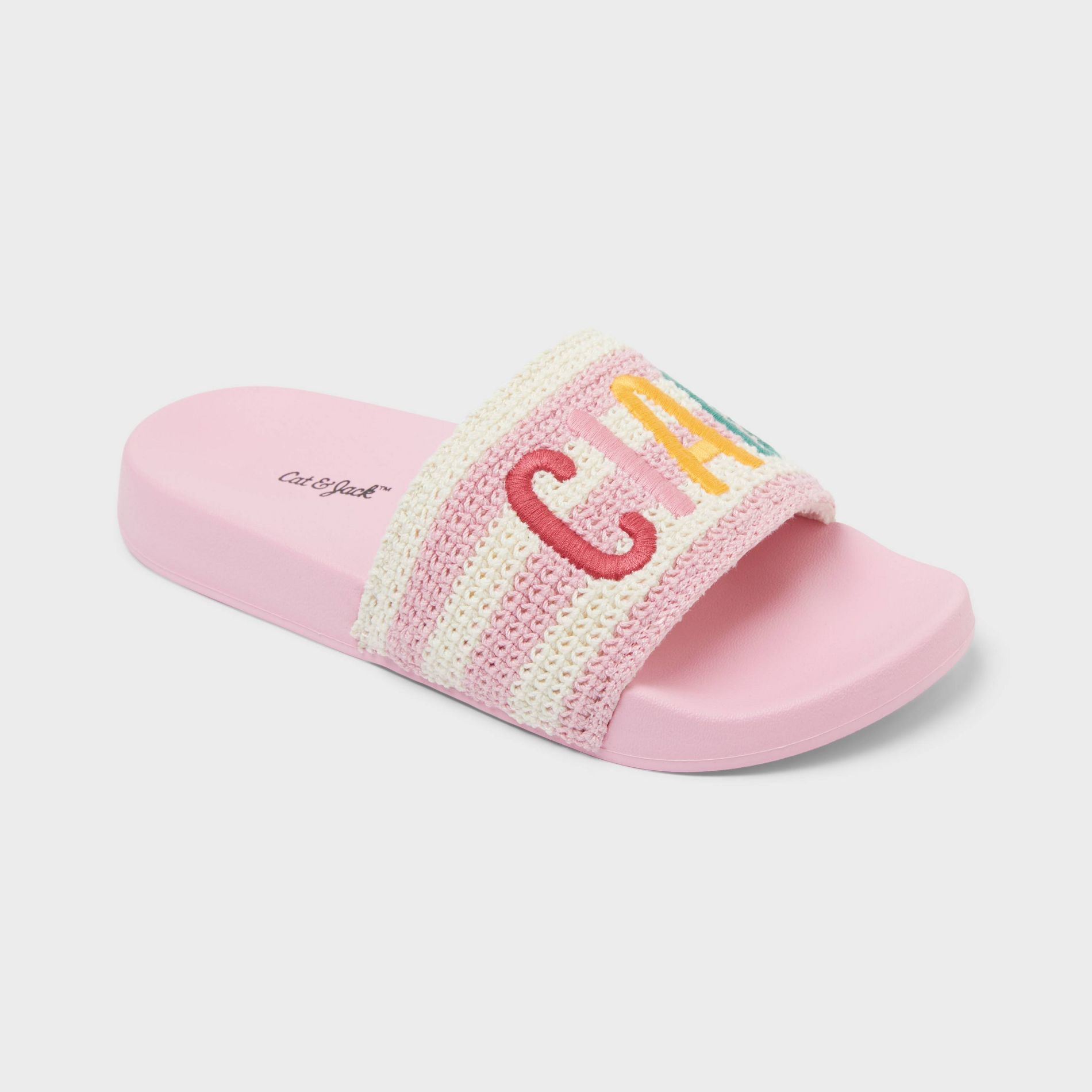 Kid's Dayna Ciao Crochet Pool Slide Slippers - Cat & Jack™ Pink