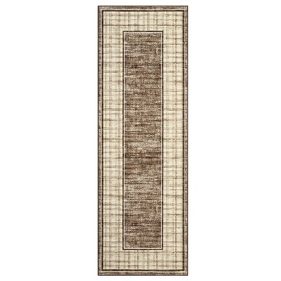 Washable Bordered Living Room Bedroom Rugs, Soft Non Slip Floor Carpet for Dining Room Kitchen, Stain Resistant Floor Cover for Home Office