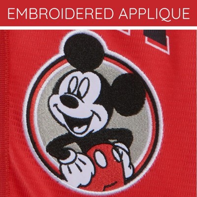Disney Mickey Mouse Little Boys Mesh Baseball Jersey Button Down Shirt Red / Black 7-8 — фото 5