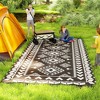 Aghana Digitals Reversible Blue & White Rhombus Outdoor Rug, 9'x18' Waterproof Polypropylene with - 4 of 4