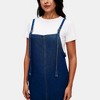 Knit & Lounge Women’s Denim Overall Dress Adjustable Tie Straps Straight Fit Maxi Length Sleeveless Layering Look - 2 of 4