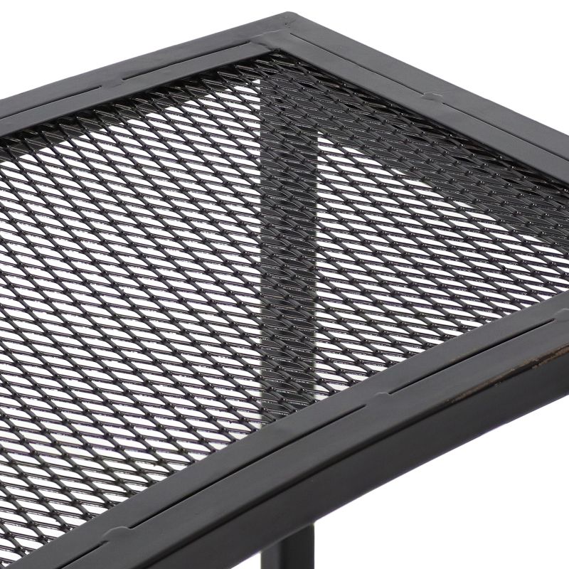 Sunnydaze Outdoor Lightweight and Portable Metal Patio Side End Table or Backless Bench Seat with Mesh Top - 23", 5 of 13